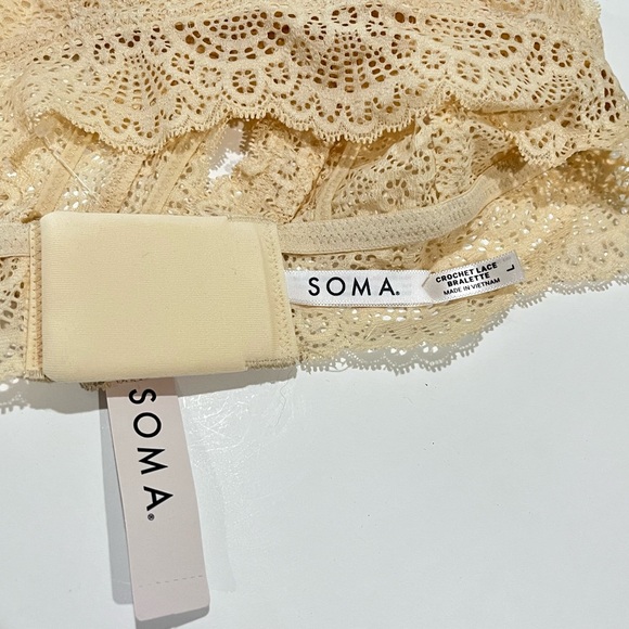 NWT Soma Crochet Lace Bralette in Pale Sand Size Large - Picture 4 of 4